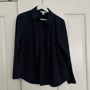 Athleta Dark Navy Long-Sleeve Button Shirt | Size MP